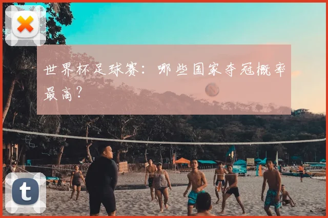 世界杯足球赛：哪些国家夺冠概率最高？
