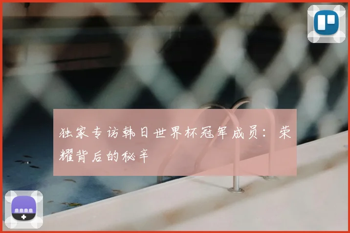 独家专访韩日世界杯冠军成员：荣耀背后的秘辛
